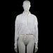 Vero Moda - Shirt - White - Size S - White solid long-sleeve top with a classic collar and partial front button placket. Elastic hem with a drawstring and button cuffs.