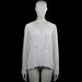 Gypsy costes - Blouse - White - Size L - White solid top with a V-neckline featuring crisscross lace-up ties and tassel ends. Long sleeves with lace panels and plain cuffs, with a straight hem.