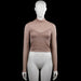 Amisu - Turtleneck - Taupe - Size S - Taupe long-sleeve top with a mock neck and plain cuffs. Features a lace overlay panel on the front and back and a straight hem.