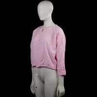 Long-sleeve top - Pink & White - Size L