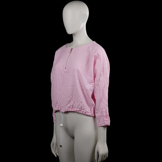 Long-sleeve top - Pink & White - Size L