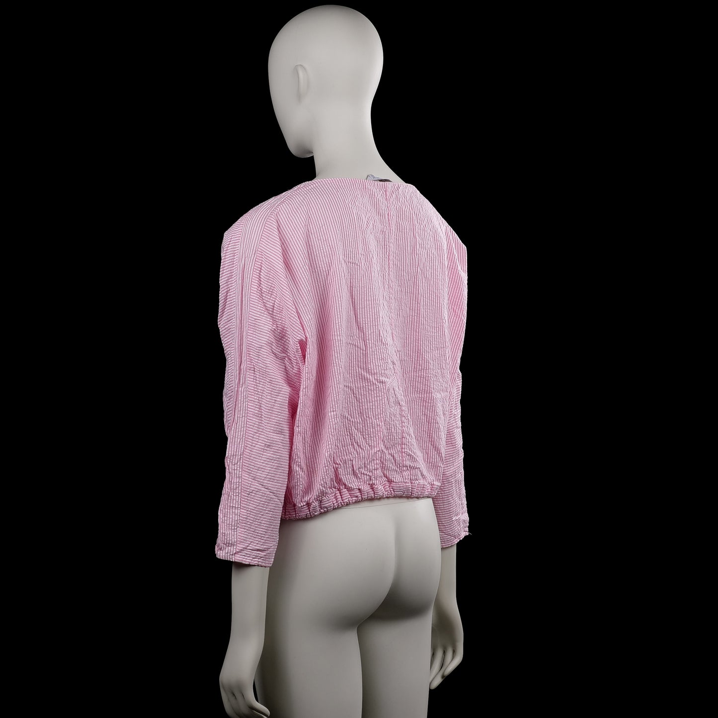 Long-sleeve top - Pink & White - Size L