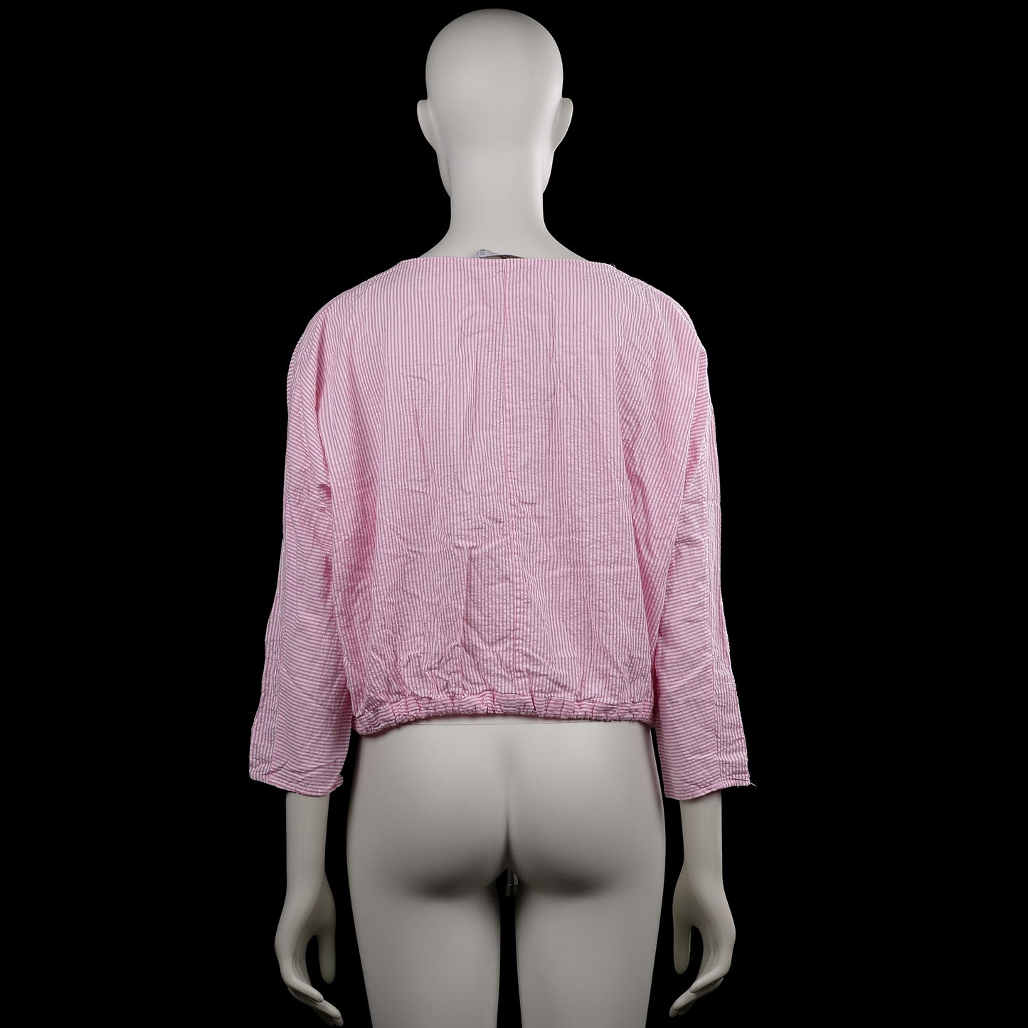 Long-sleeve top - Pink & White - Size L