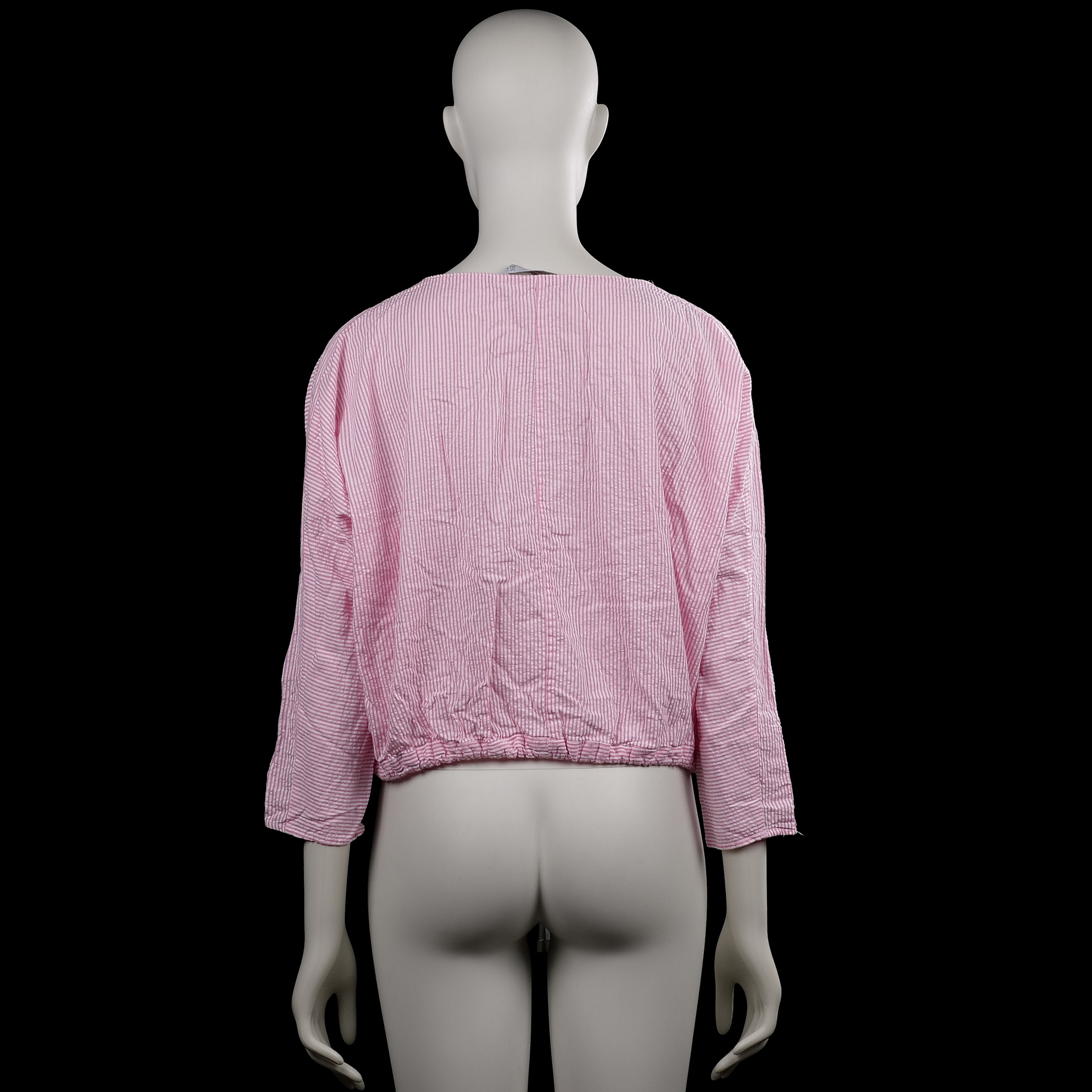 Long-sleeve top - Pink & White - Size L