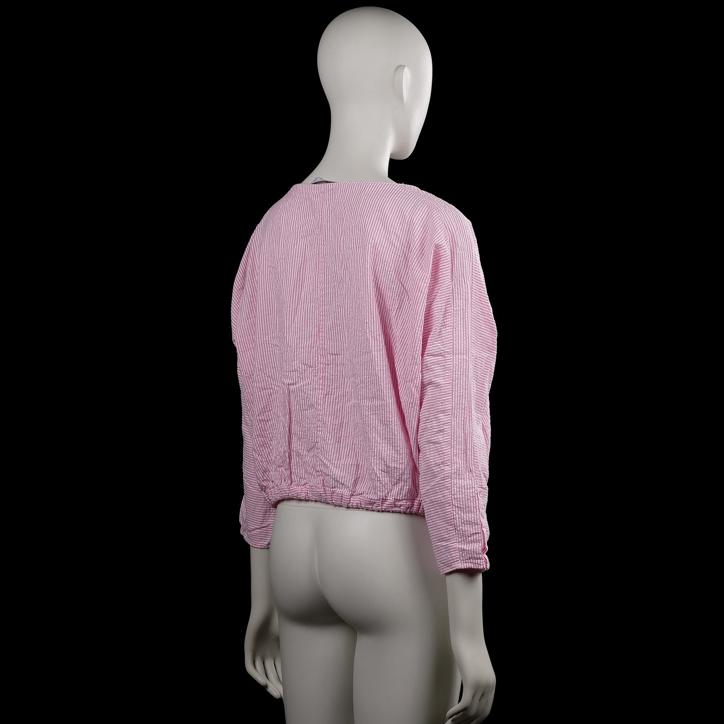 Long-sleeve top - Pink & White - Size L