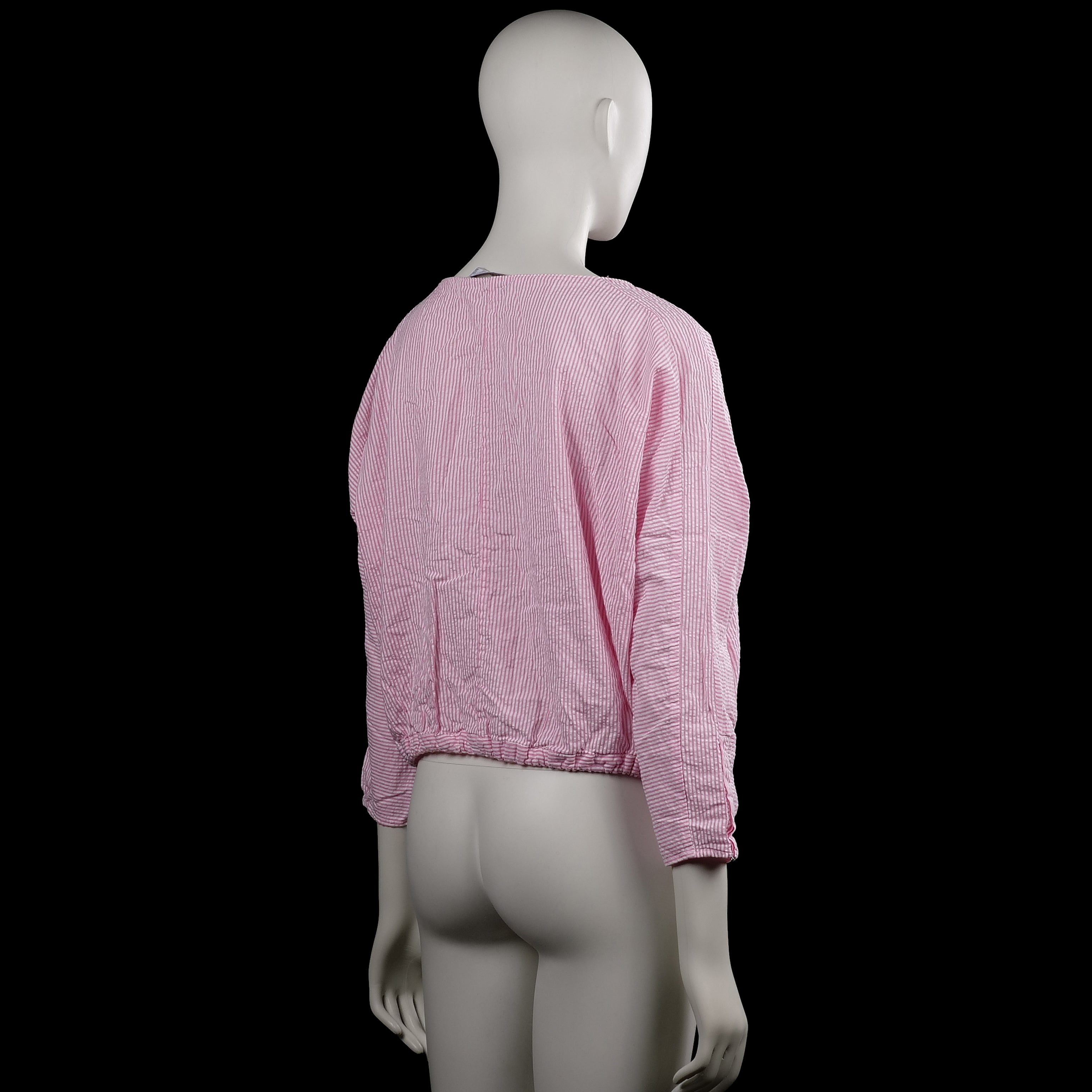 Long-sleeve top - Pink & White - Size L