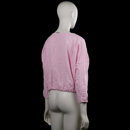 Long-sleeve top - Pink & White - Size L