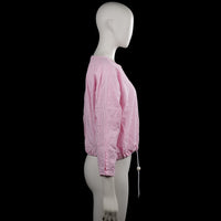 Long-sleeve top - Pink & White - Size L