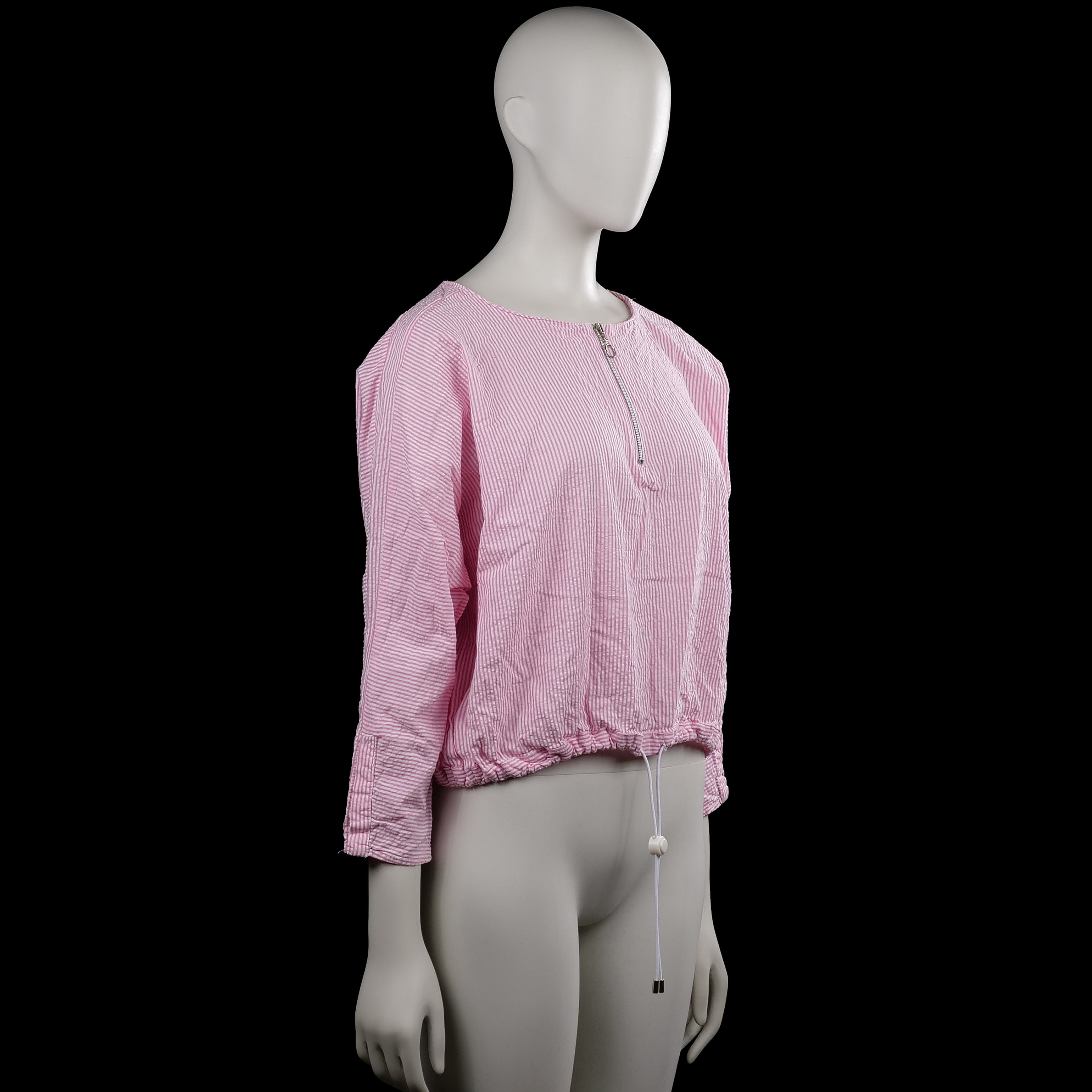 Long-sleeve top - Pink & White - Size L