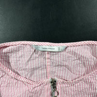 Long-sleeve top - Pink & White - Size L