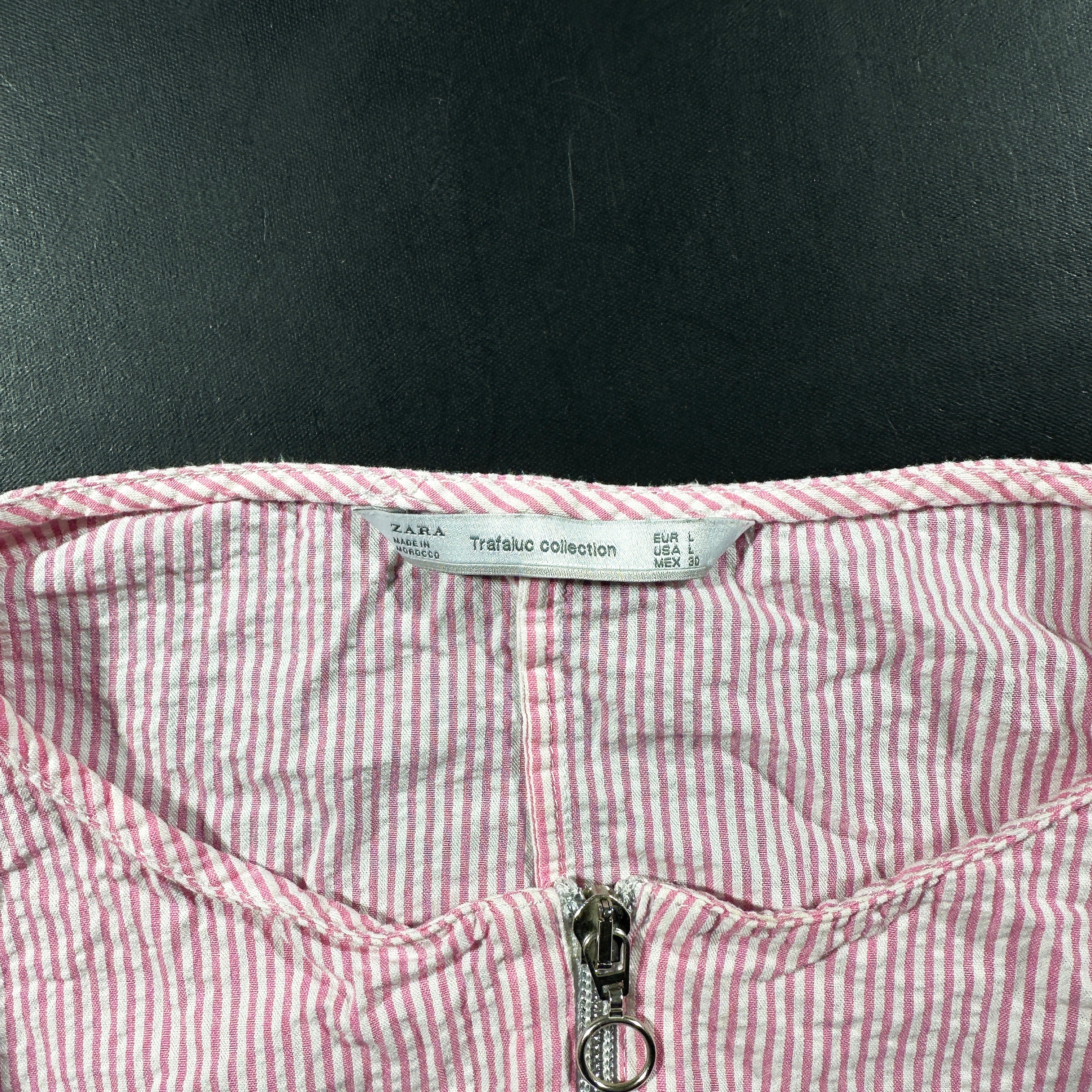 Long-sleeve top - Pink & White - Size L