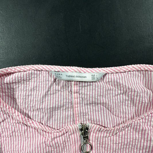 Long-sleeve top - Pink & White - Size L