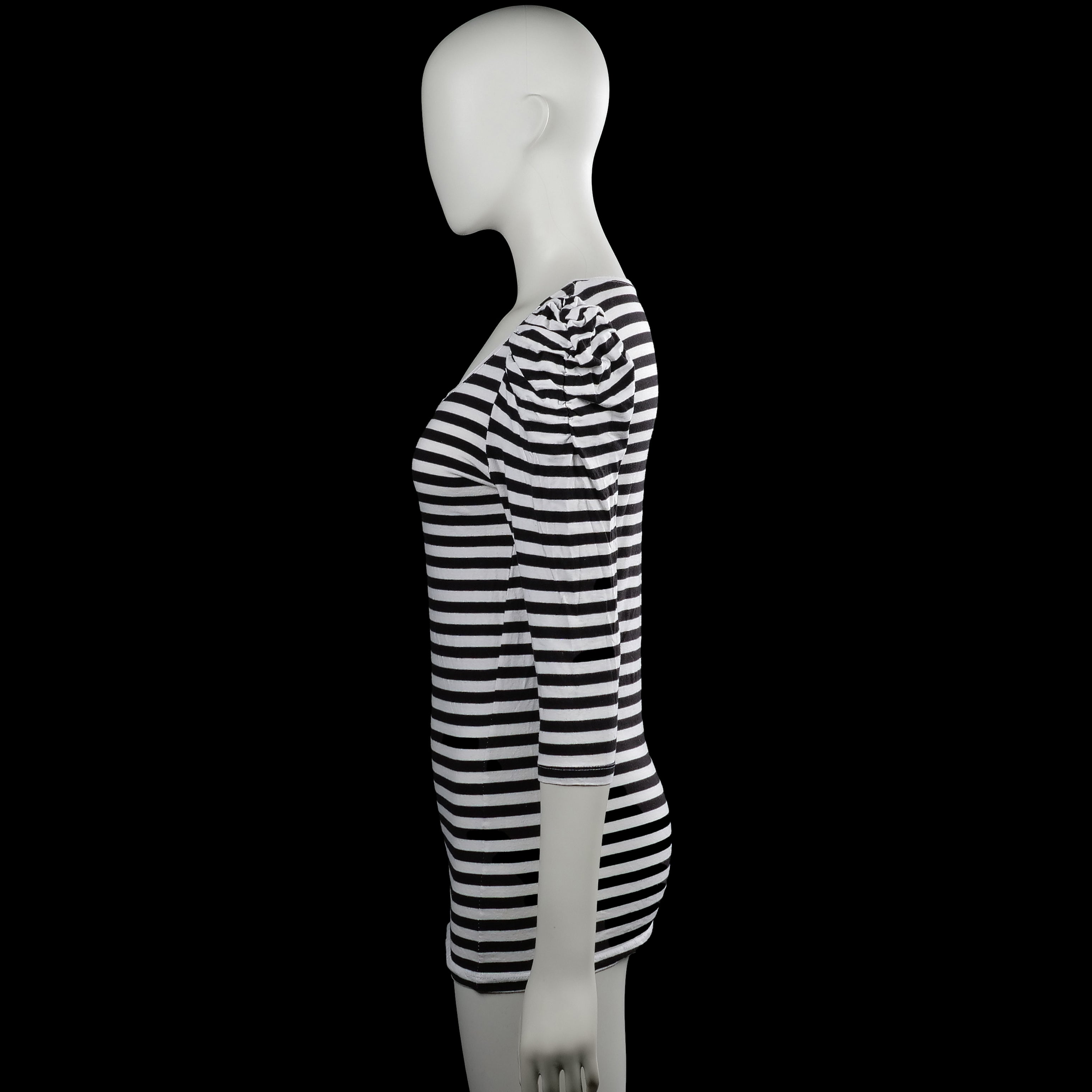 Long-sleeve top - White & Black - Size M