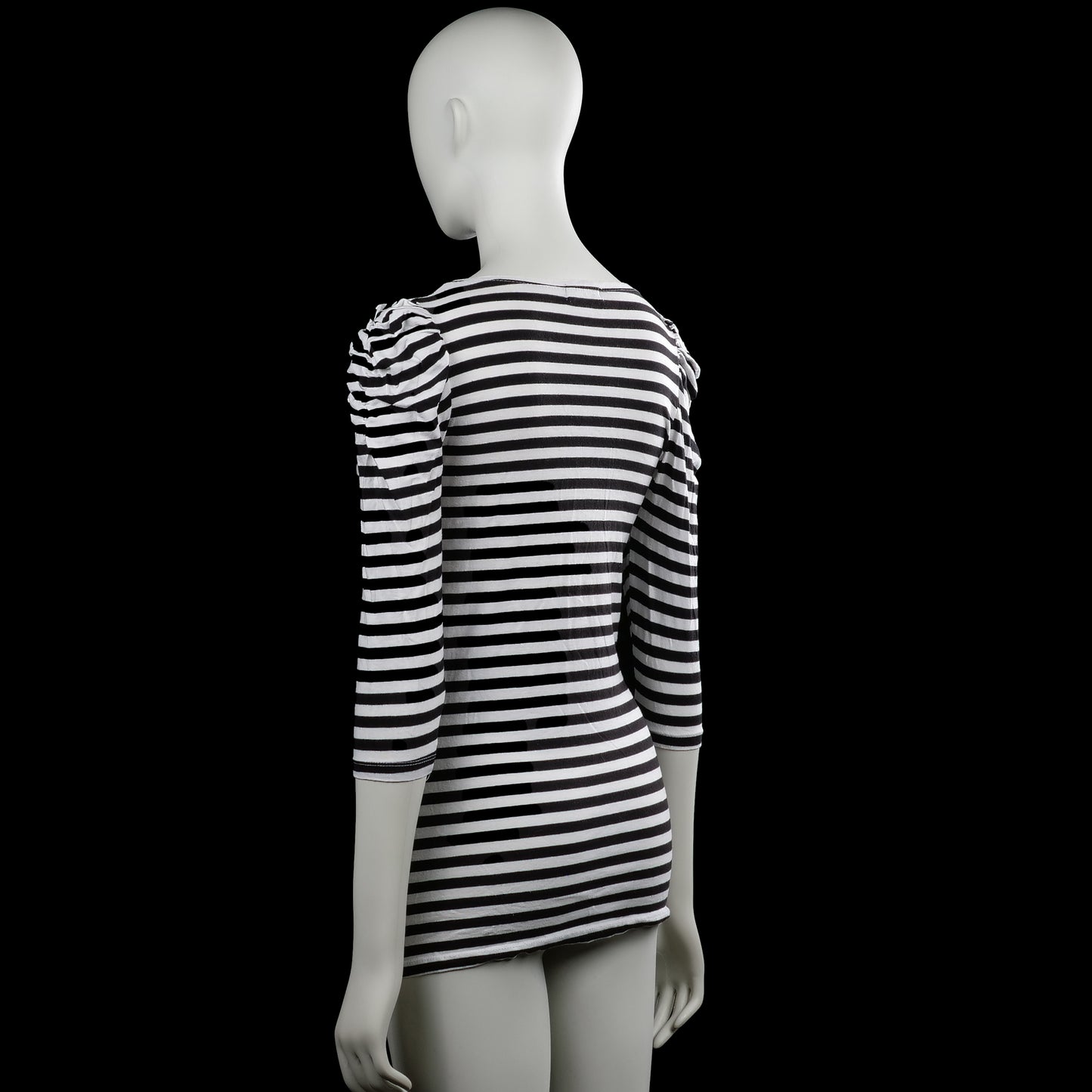 Long-sleeve top - White & Black - Size M