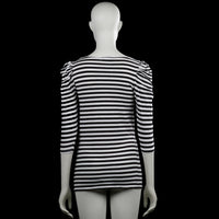 Long-sleeve top - White & Black - Size M