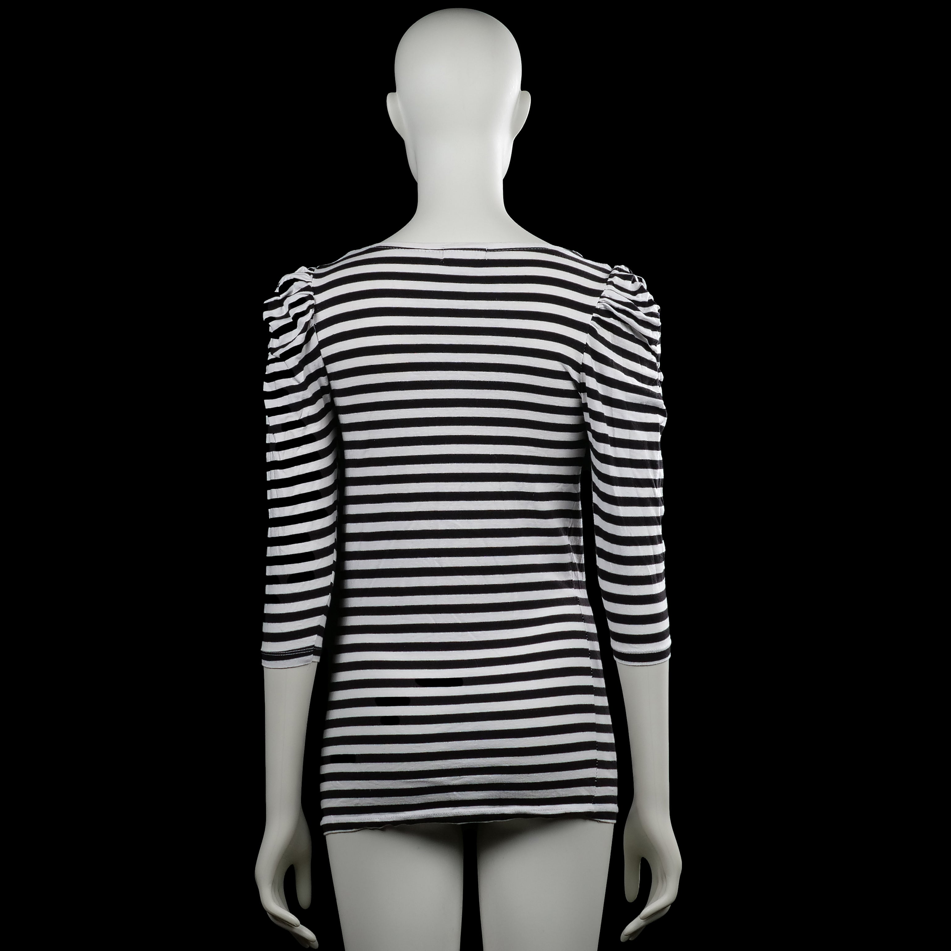 Long-sleeve top - White & Black - Size M