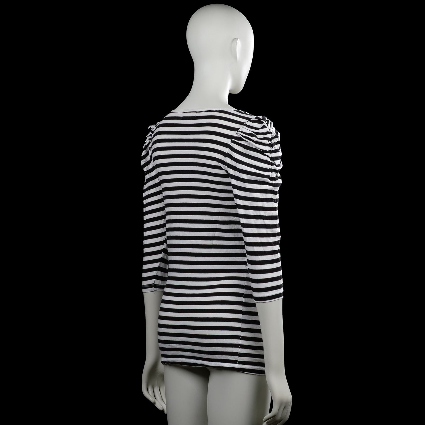 Long-sleeve top - White & Black - Size M