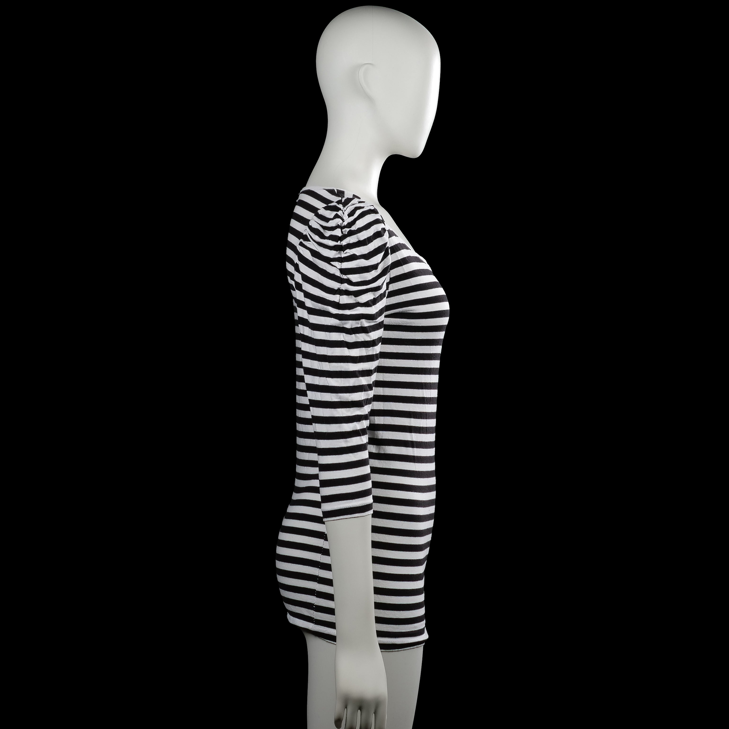 Long-sleeve top - White & Black - Size M