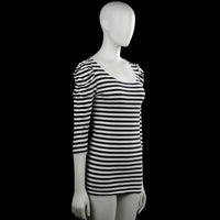 Long-sleeve top - White & Black - Size M