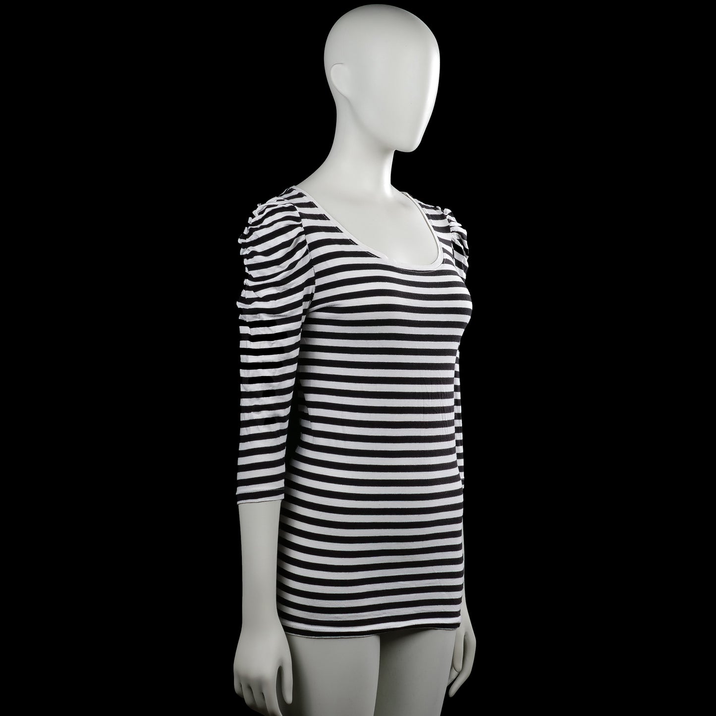 Long-sleeve top - White & Black - Size M