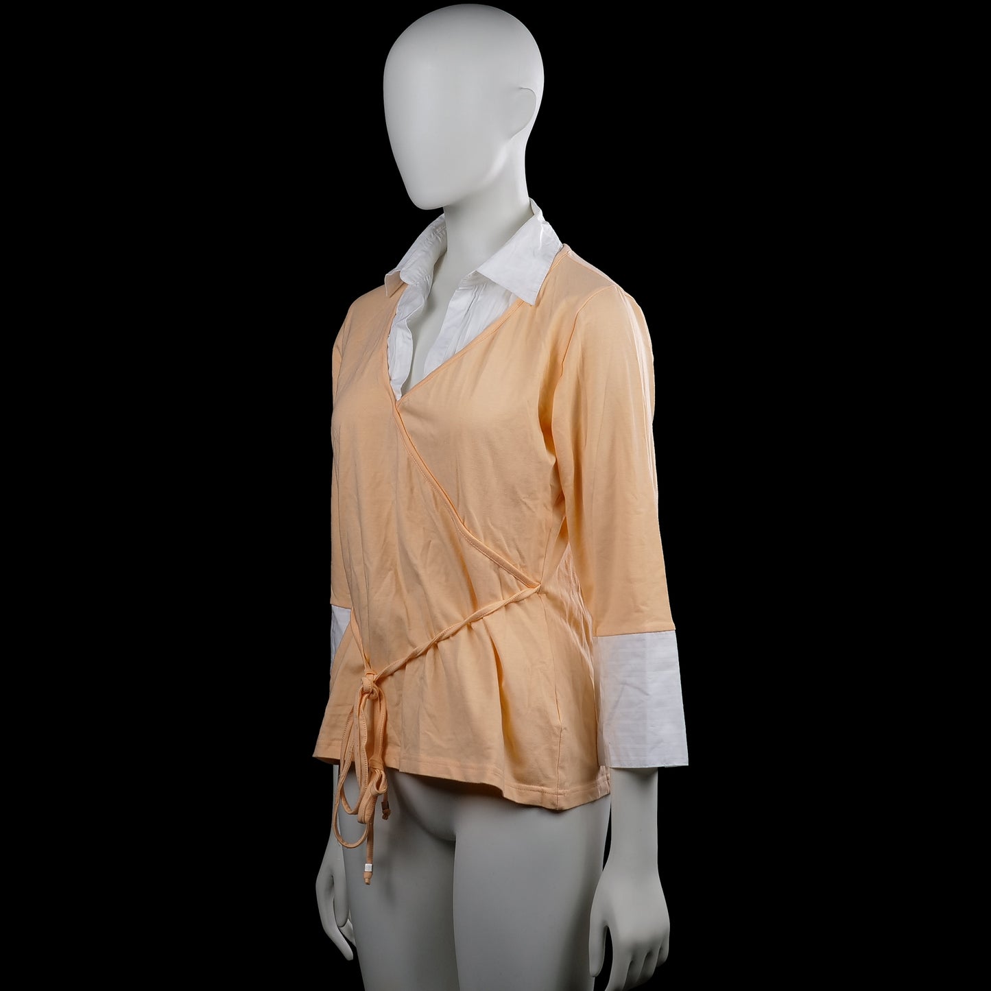 Long-sleeve top - Beige & White - Size 42