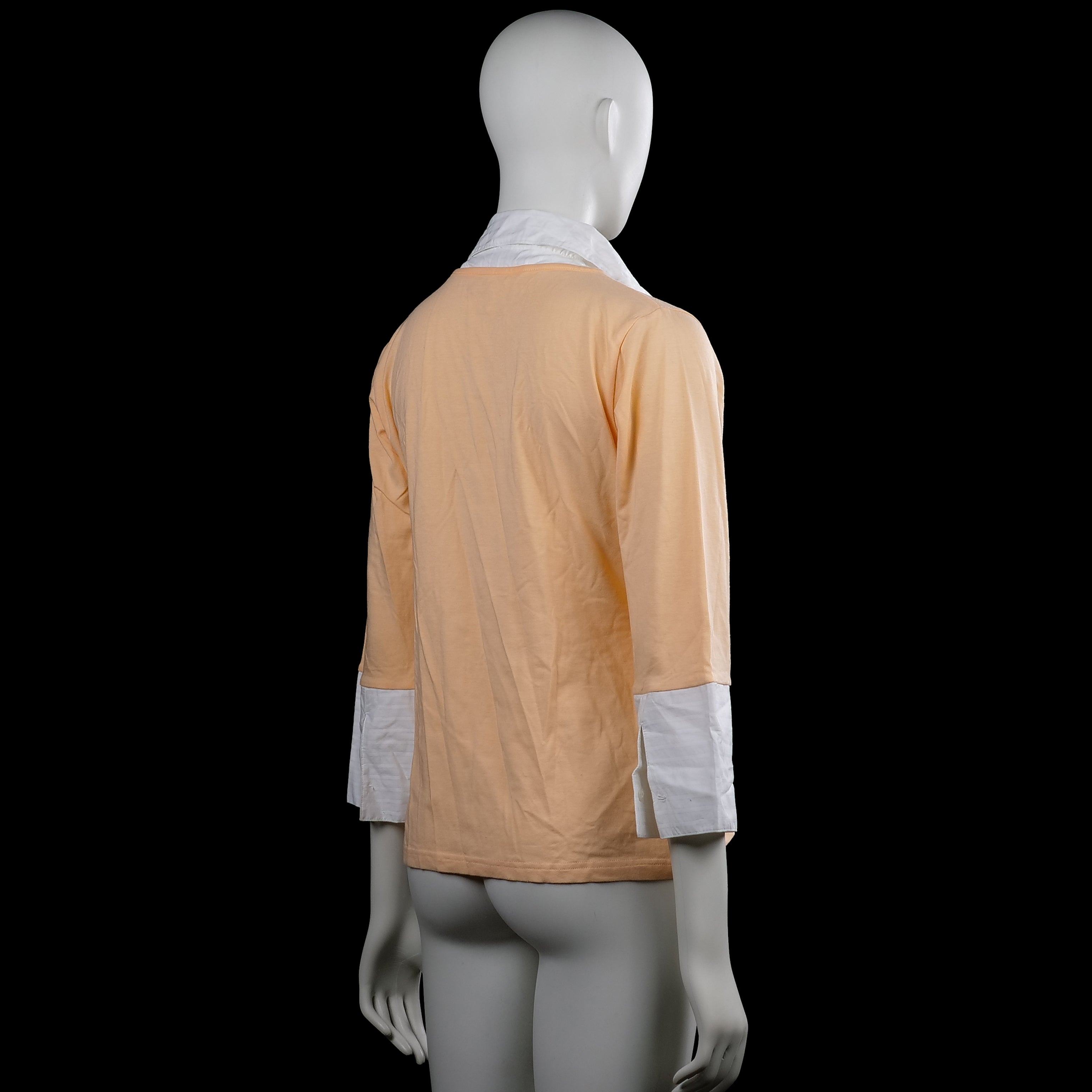 Long-sleeve top - Beige & White - Size 42
