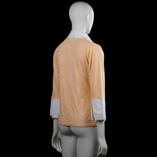 Long-sleeve top - Beige & White - Size 42