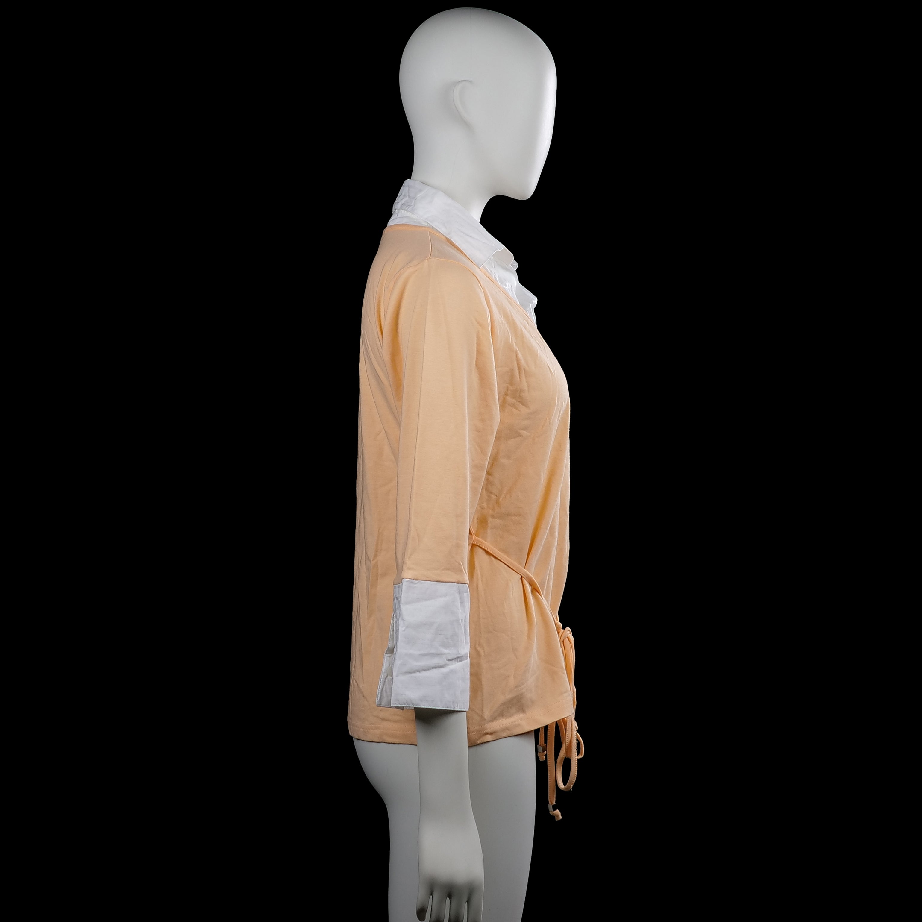 Long-sleeve top - Beige & White - Size 42