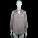 H&M - Blouse - Brown & White - Size S - Brown and white checked blouse with a classic collar and a V-shaped opening at the front. Long sleeves with button cuffs and a curved hem.