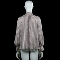 Blouse - Brown & White - Size S