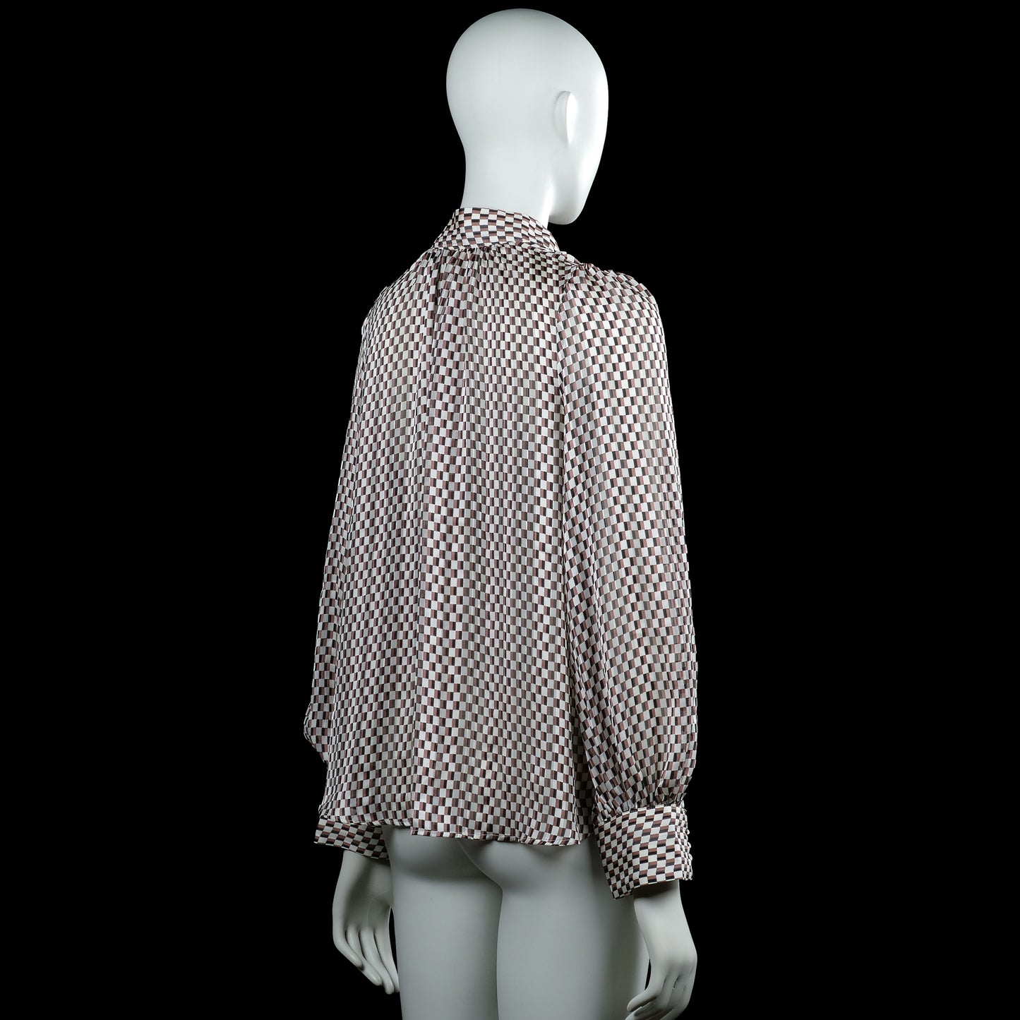 Blouse - Brown & White - Size S