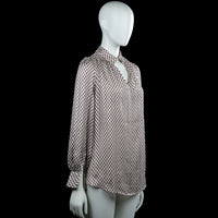 Blouse - Brown & White - Size S