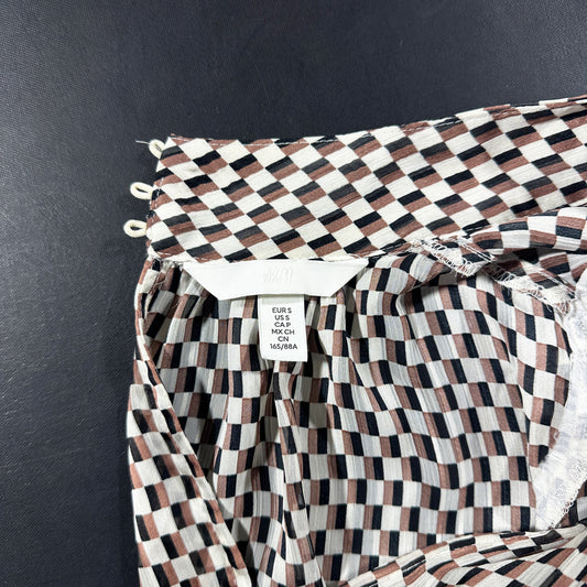 Blouse - Brown & White - Size S