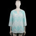 Tcm - Tunic - Turquoise & White - Size 42 - Turquoise and white printed tunic with a V-neck opening. Features three-quarter sleeves with plain cuffs, a straight hem, and side slits.