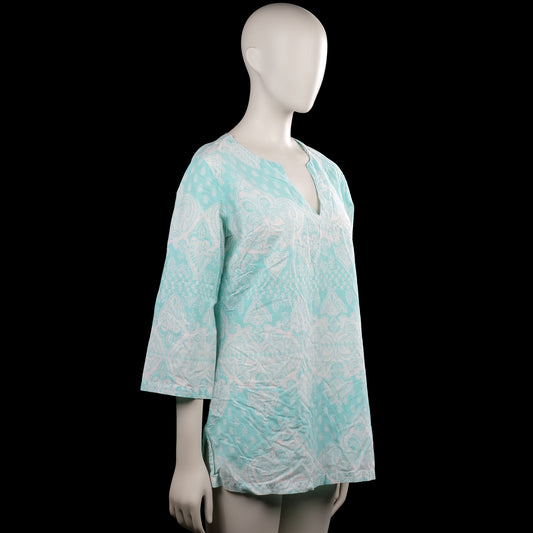Tunic - Turquoise & White - Size 42
