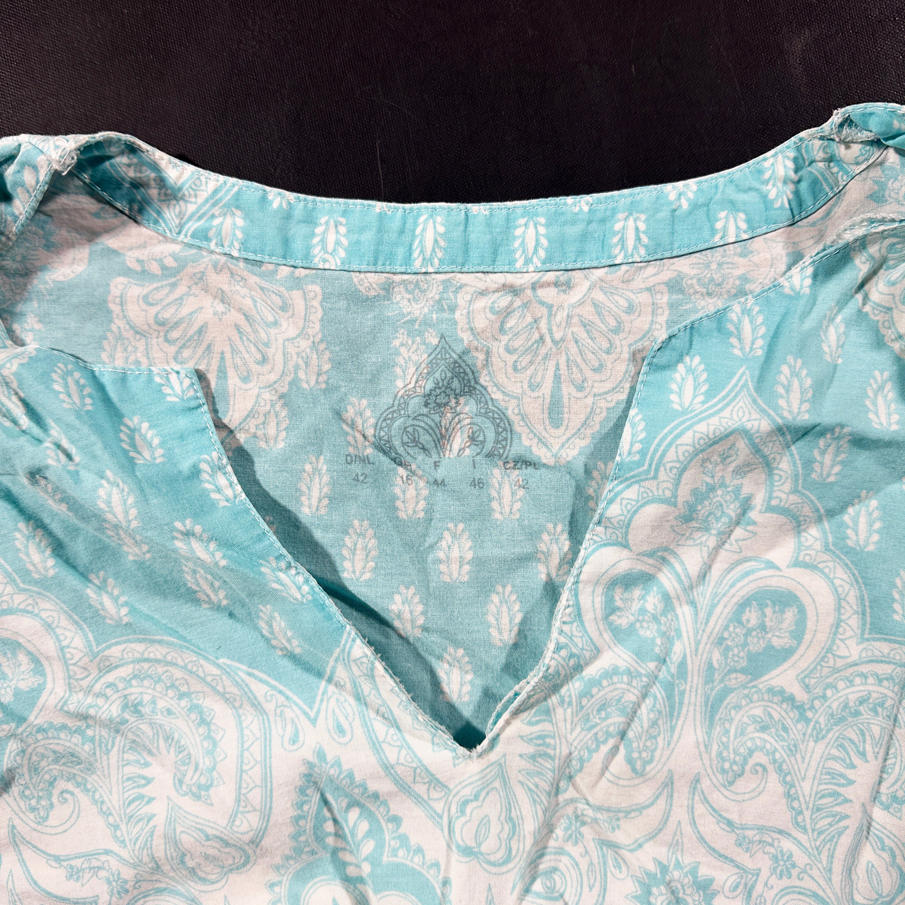 Tunic - Turquoise & White - Size 42