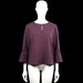 H&M - Long-sleeve top - Purple - Size S - Solid purple top with a round neckline and a narrow keyhole opening at the front and back. Long sleeves with flared cuffs and a straight hem.