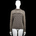 Summum woman - Long-sleeve top - Black & White - Size M - Black and white long-sleeve top with an all-over print and a high smocked neckline. Features a ruffle detail across the chest, ribbed cuffs, a straight hem, and a back keyhole opening with a button closure.