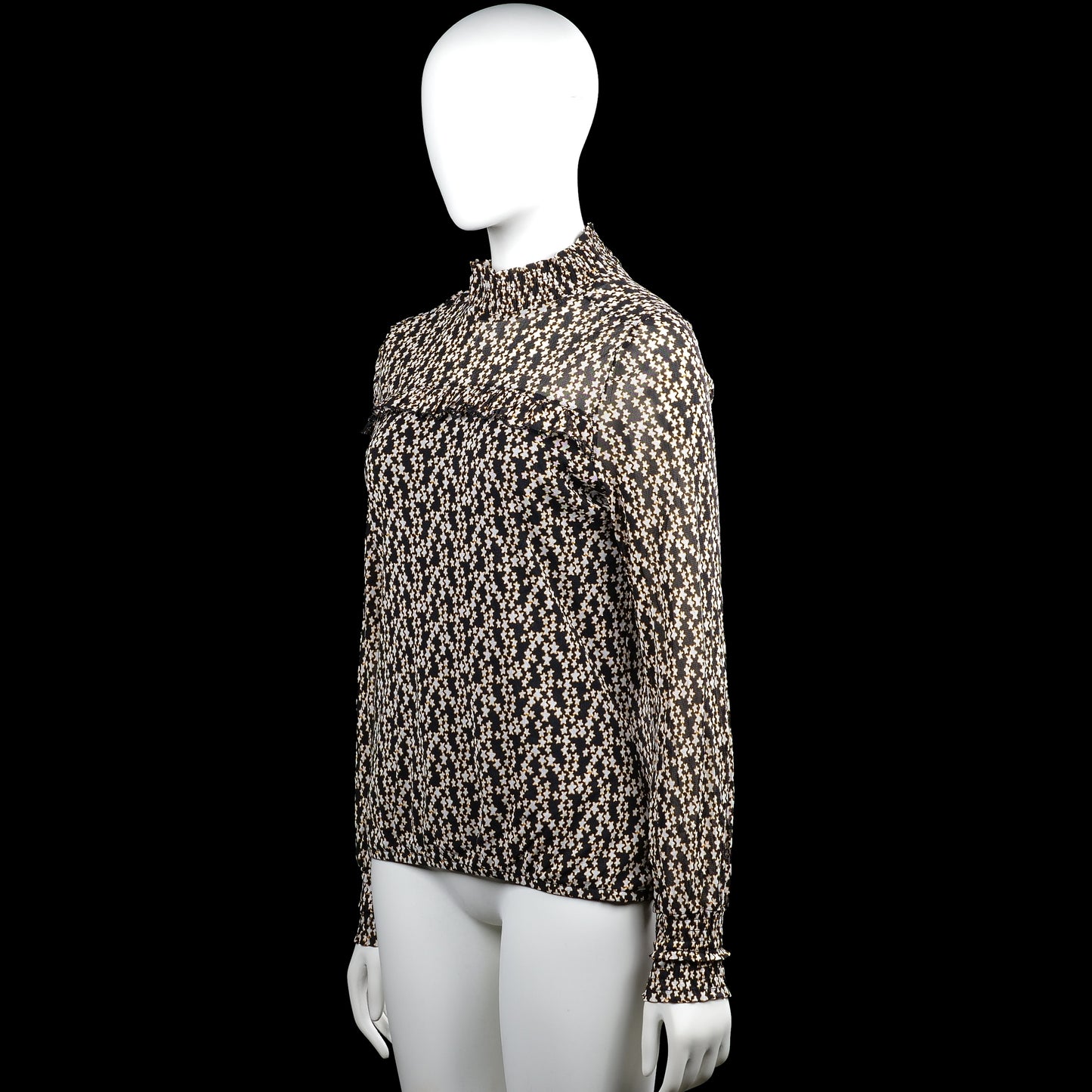 Long-sleeve top - Black & White - Size M