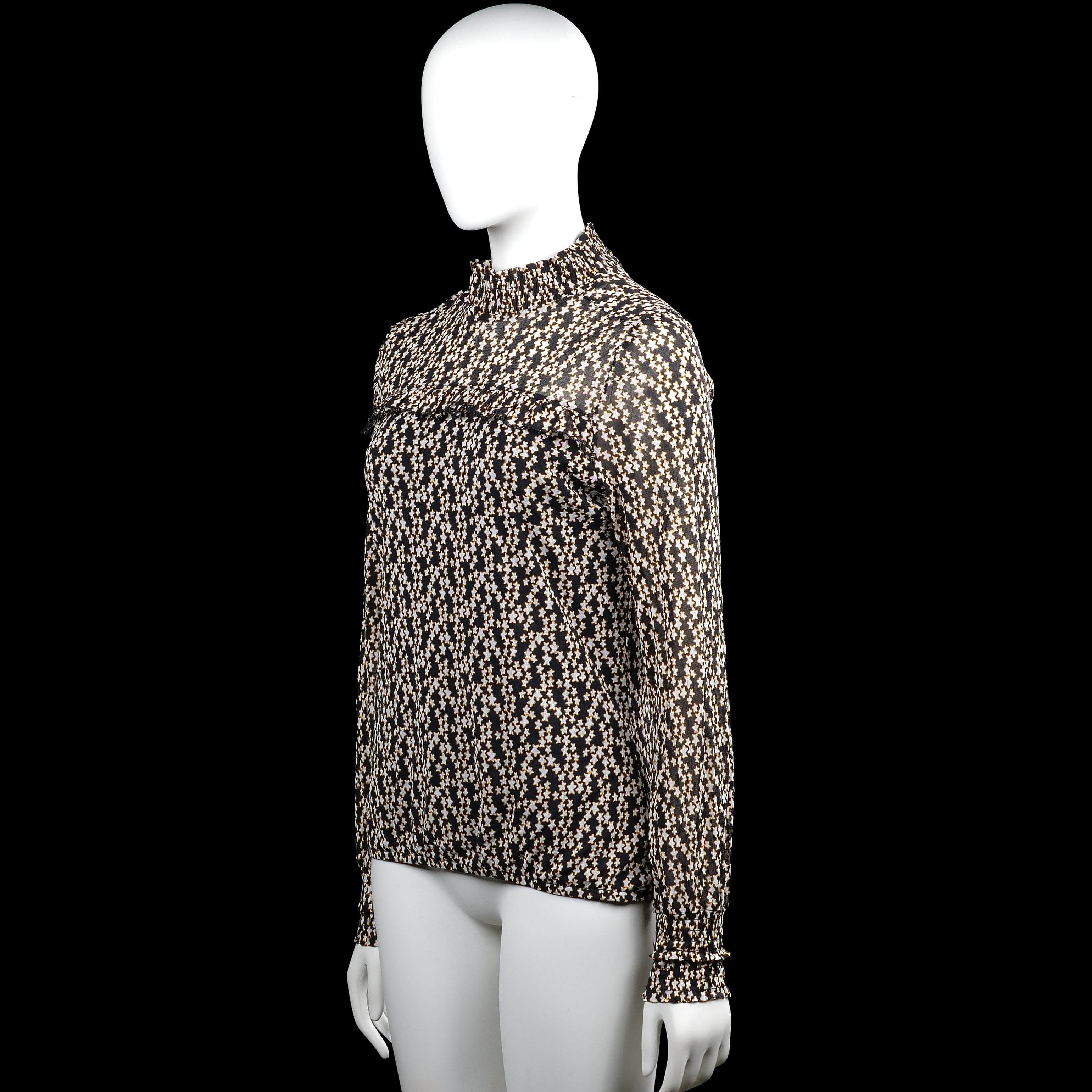 Long-sleeve top - Black & White - Size M