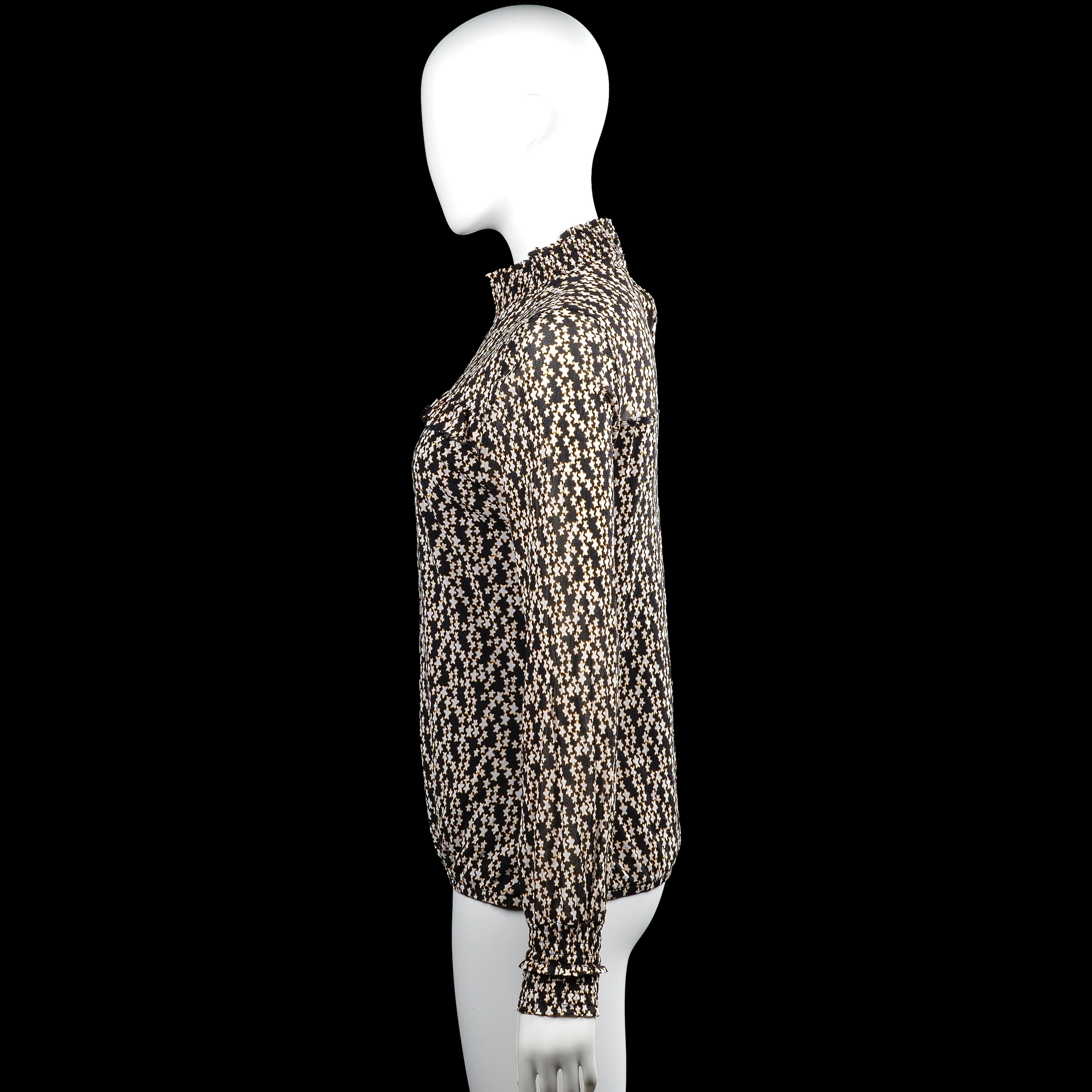 Long-sleeve top - Black & White - Size M