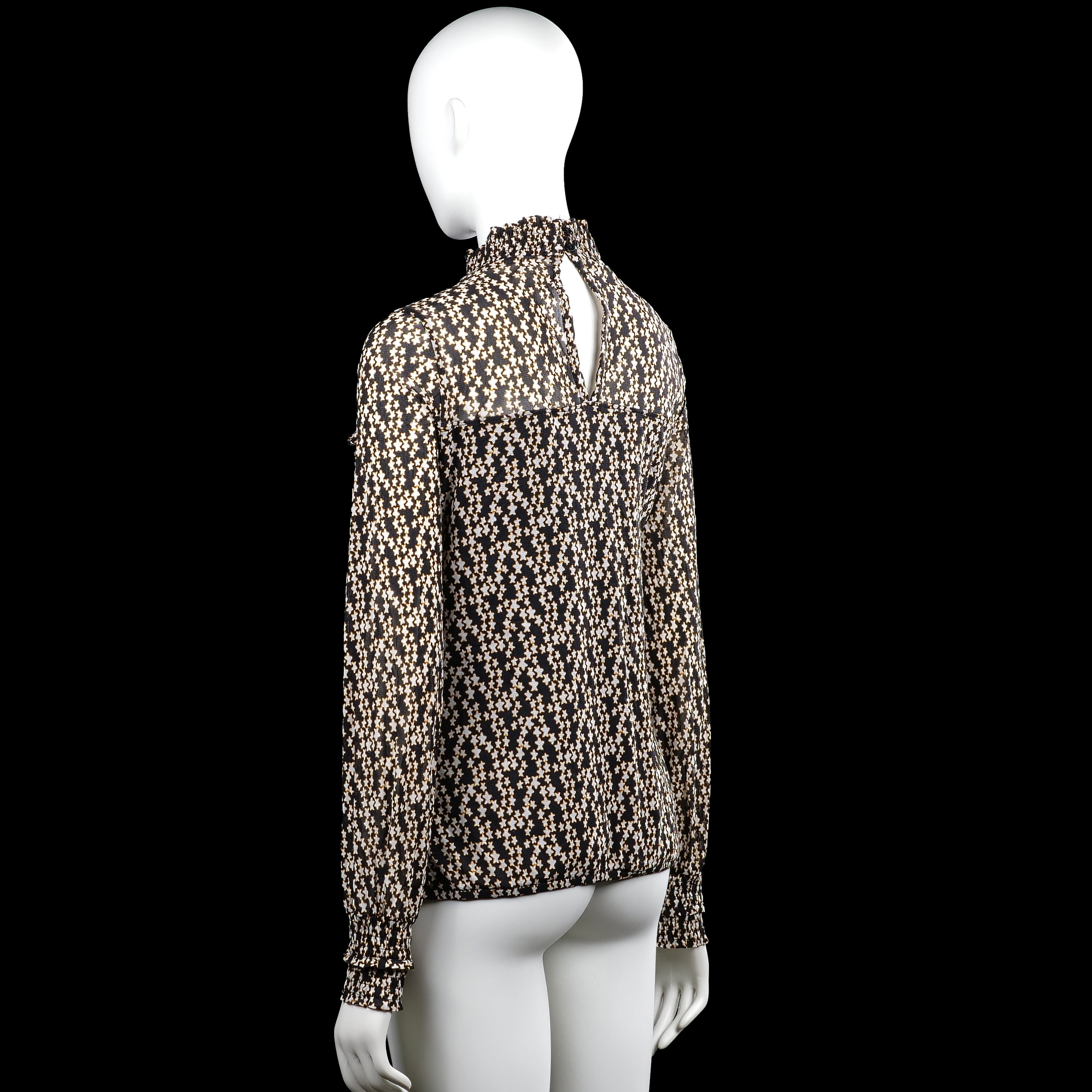 Long-sleeve top - Black & White - Size M