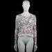 H&M Divided - Long-sleeve top - Ivory & Pink - Size S - Ivory and pink floral long-sleeve top with a round neckline. Straight hem with a lace trim band and plain cuffs.