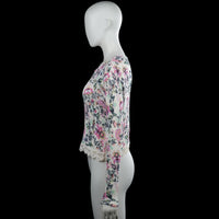 Long-sleeve top - Ivory & Pink - Size S