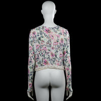 Long-sleeve top - Ivory & Pink - Size S