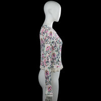 Long-sleeve top - Ivory & Pink - Size S