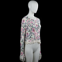 Long-sleeve top - Ivory & Pink - Size S