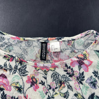 Long-sleeve top - Ivory & Pink - Size S
