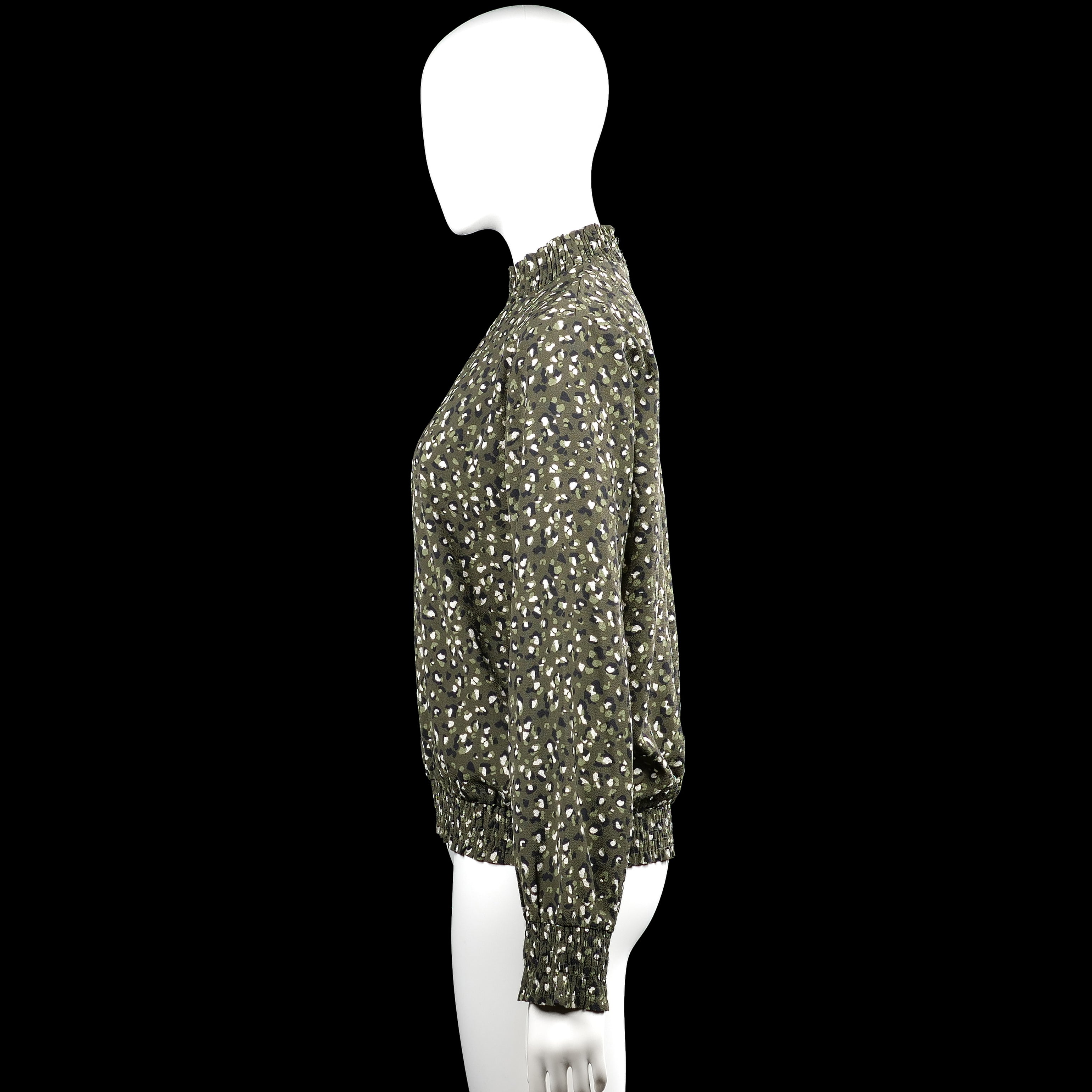 Blouse - Olive & White - Size 40