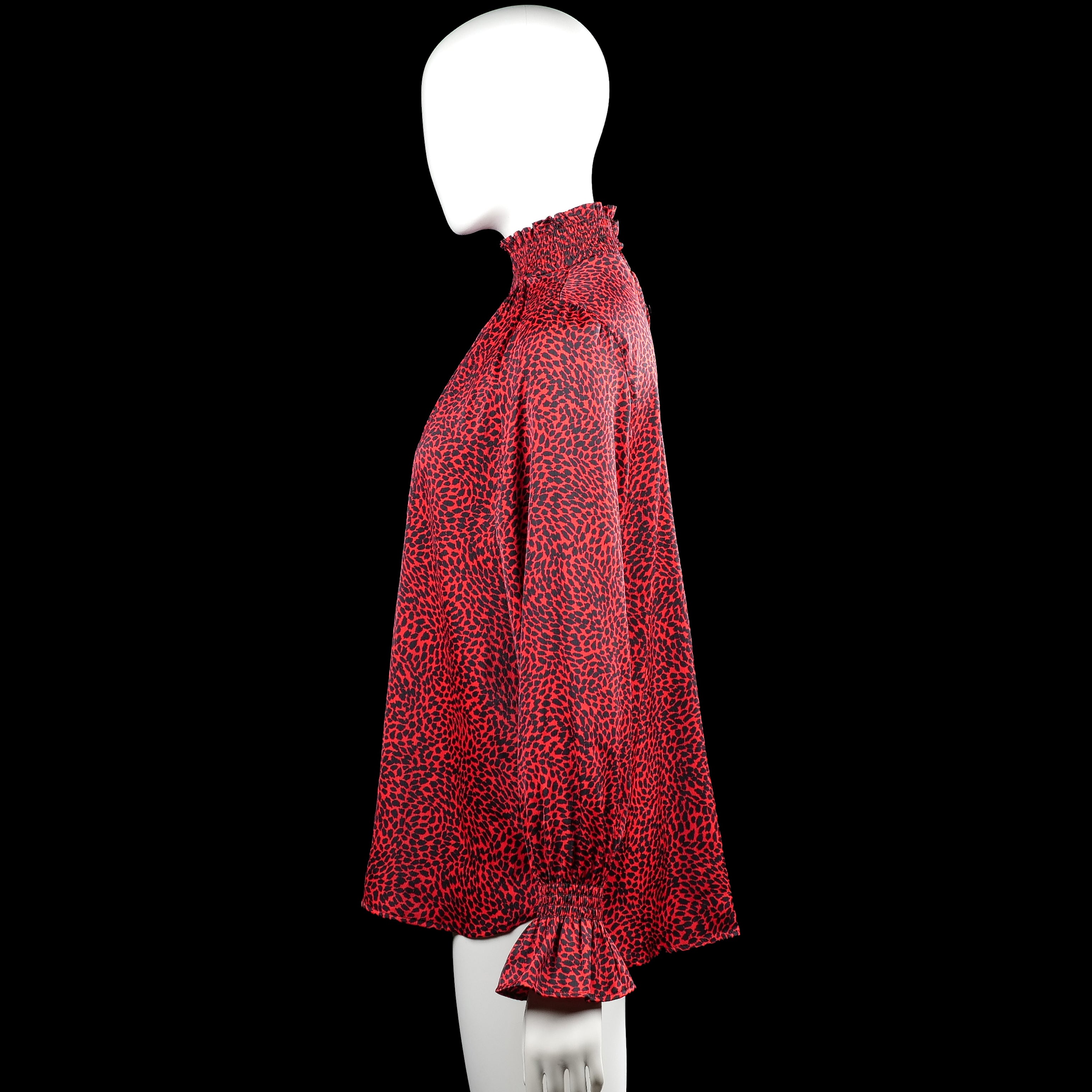 Blouse - Red & Black - Size S